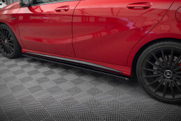 Street+ Seitenschweller Leisten passend für Mercedes A W176/ CLA 117 AMG/ CLA 117 AMG LINE FL schwarz Hochglanz