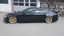 Seitenschweller Ansatz Cup Leisten für V.1 für Audi S7 / A7 S-Line C7 schwarz Hochglanz