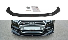 Cup Spoilerlippe Front Ansatz für  V.1 Audi S3 / A3 S-Line 8V FL  Carbon Look