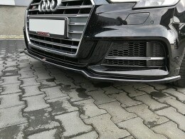 Street+ Spoilerlippe Front Ansatz V.2 passend für Audi S3 / A3 S-Line 8V FL Limousine schwarz Hochglanz