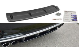 Mittlerer Cup Diffusor Heck Ansatz für Audi S3 8V FL Hatchback / Sportback / Limo schwarz Hochglanz