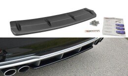 Mittlerer Cup Diffusor Heck Ansatz für Audi S3 8V FL Hatchback / Sportback / Limousine schwarz Hochglanz