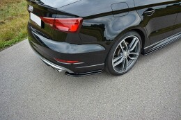 Heck Ansatz Flaps Diffusor für Audi S3 / A3 S-Line 8V FL Limousine schwarz Hochglanz