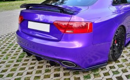 Heck Ansatz Diffusor passend für Audi RS5 Mk1 8T Facelift schwarz Hochglanz