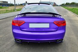 Heck Ansatz Flaps Diffusor passend für Audi RS5 Mk1 8T Facelift schwarz Hochglanz