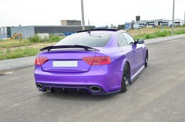 Heck Ansatz Flaps Diffusor passend für Audi RS5 Mk1 8T Facelift schwarz Hochglanz