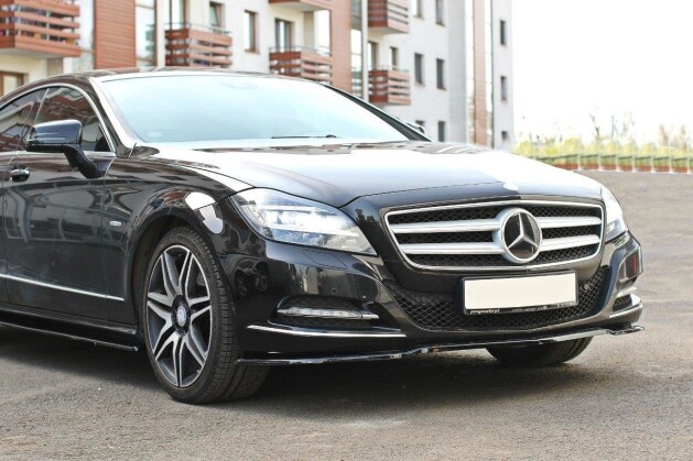 Street+ Spoilerlippe Front Ansatz passend für Mercedes CLS C218 schwarz Hochglanz