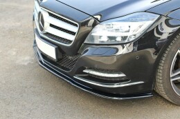 Cup Spoilerlippe Front Ansatz für Mercedes CLS C218 schwarz Hochglanz