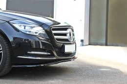 Cup Spoilerlippe Front Ansatz für Mercedes CLS C218 schwarz Hochglanz