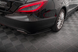 Heck Ansatz Flaps Diffusor passend für Mercedes-Benz CLS C218 schwarz Hochglanz