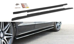 Seitenschweller Ansatz Cup Leisten für Mercedes CLS C218 schwarz Hochglanz