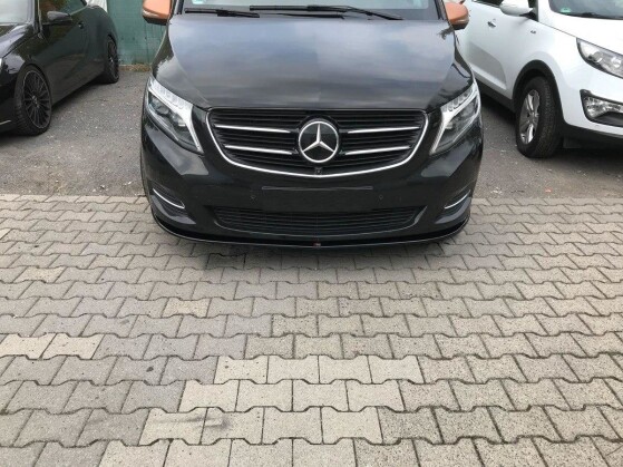 Street+ Spoilerlippe Front Ansatz V.1 passend für Mercedes V-Klasse W447 schwarz Hochglanz
