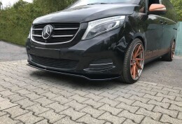 Street+ Spoilerlippe Front Ansatz V.3 passend für Mercedes V-Klasse W447 schwarz Hochglanz