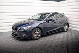 Seitenschweller Ansatz Cup Leisten passend für Mazda 3 BN (Mk3) schwarz Hochglanz