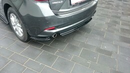 Mittlerer Cup Diffusor Heck Ansatz passend für Mazda 3 BM (Mk3) Facelift schwarz Hochglanz