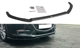 Cup Spoilerlippe Front Ansatz V.1 passend für Mazda 3 BN (Mk3) Facelift schwarz Hochglanz