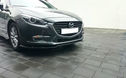 Street+ Spoilerlippe Front Ansatz V.1 passend für Mazda 3 BN (Mk3) FL schwarz Hochglanz