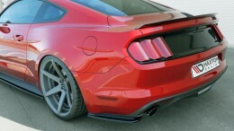 Heck Ansatz Flaps Diffusor für Ford Mustang Mk6 schwarz Hochglanz