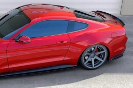 Heck Ansatz Flaps Diffusor passend für Ford Mustang Mk6 schwarz Hochglanz