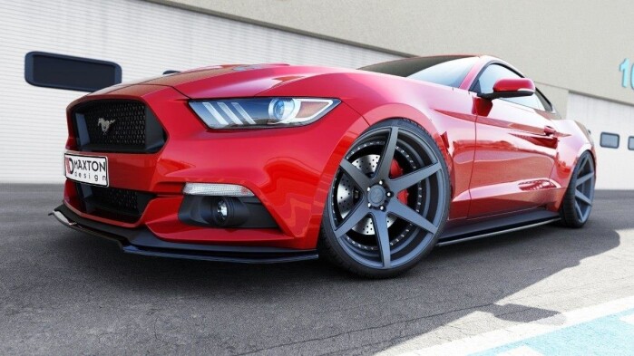 Seitenschweller Ansatz Cup Leisten passend für Ford Mustang Mk6 schwarz Hochglanz
