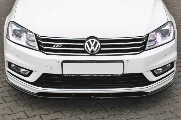 Street+ Spoilerlippe Front Ansatz V.1 passend für VW Passat R-Line B7 schwarz Hochglanz