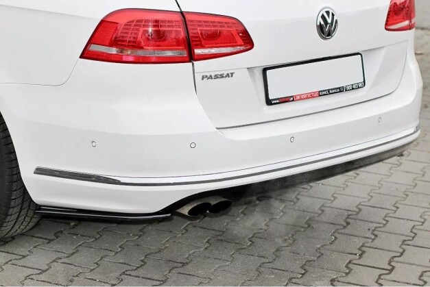 Heck Ansatz Flaps Diffusor für VW Passat R-Line B7 Variant schwarz Hochglanz