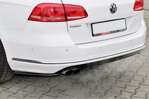 Heck Ansatz Flaps Diffusor passend für VW Passat R-Line B7 Variant schwarz Hochglanz