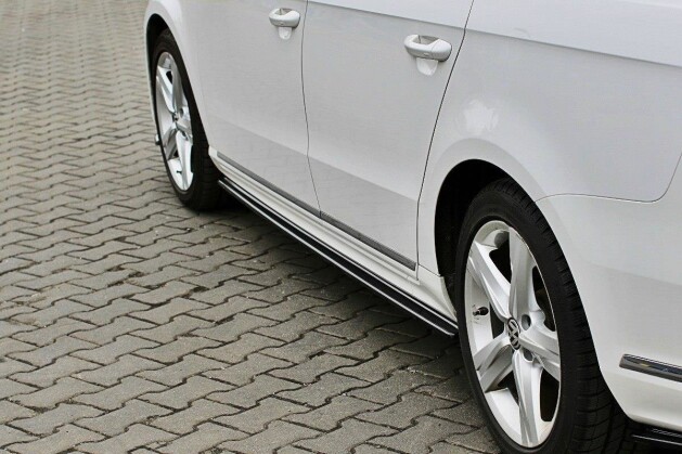 Seitenschweller Ansatz Cup Leisten für VW Passat B7 R-Line schwarz Hochglanz