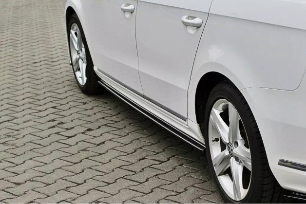 Seitenschweller Ansatz Cup Leisten passend für VW Passat R-Line B7 schwarz Hochglanz