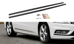 Seitenschweller Ansatz Cup Leisten für VW Passat B7 R-Line schwarz Hochglanz