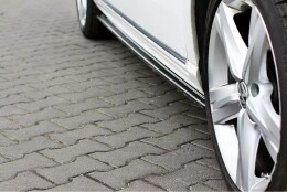 Seitenschweller Ansatz Cup Leisten passend für VW Passat R-Line B7 schwarz Hochglanz