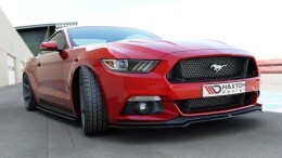 Street+ Spoilerlippe Front Ansatz passend für Ford Mustang Mk6 schwarz Hochglanz