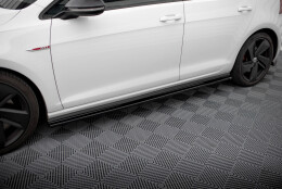 Seitenschweller Ansatz Cup Leisten für VW Golf GTI Mk7 / Mk7 Facelift   (breit) schwarz Hochglanz