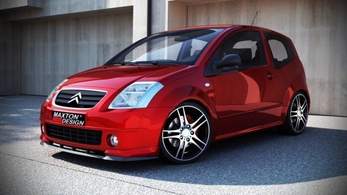 Street+ Spoilerlippe Front Ansatz passend für CITROEN C2 VTS schwarz Hochglanz