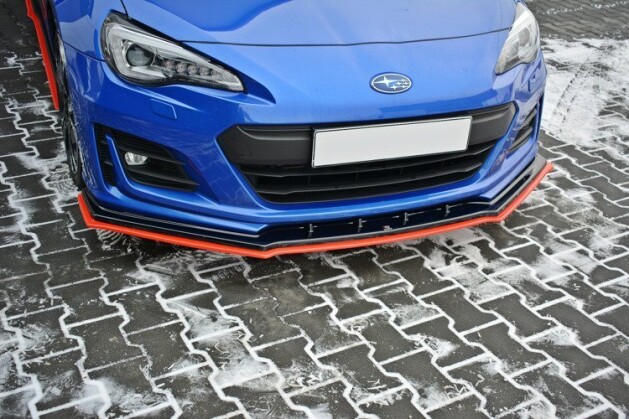 Cup Spoilerlippe Front Ansatz V.4 für SUBARU BRZ FACELIFT schwarz+rot Hochglanz