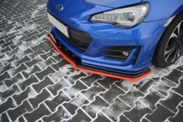 Cup Spoilerlippe Front Ansatz V.4 für Subaru BRZ Mk1 FL schwarz+rot Hochglanz