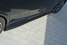 Seitenschweller Ansatz Cup Leisten für Fiat Punto Evo Abarth schwarz Hochglanz