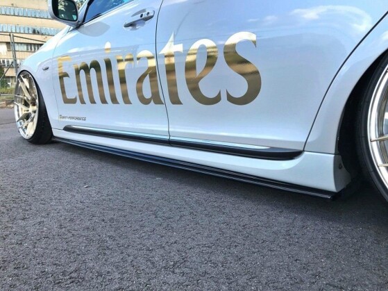 Seitenschweller Ansatz Cup Leisten passend für Lexus GS 300 Mk3 Facelift schwarz Hochglanz