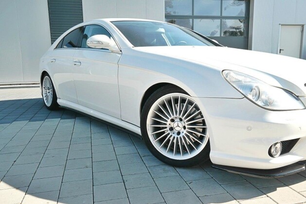 Seitenschweller Ansatz Cup Leisten passend für Mercedes CLS C219 55AMG schwarz Hochglanz