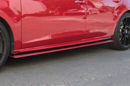Seitenschweller Ansatz Cup Leisten V.3 für Seat Leon Mk3 Cupra/ FR FL schwarz+Rot Hochglanz