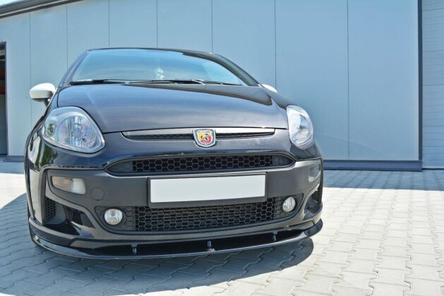 Cup Spoilerlippe Front Ansatz für Abarth Punto Evo schwarz Hochglanz