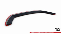 Cup Spoilerlippe Front Ansatz V.3 für Seat Leon Mk3 Cupra/ FR FL schwarz+rot Hochglanz