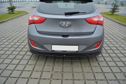 Mittlerer Cup Diffusor Heck Ansatz passend für Hyundai i30 mk.2 schwarz Hochglanz