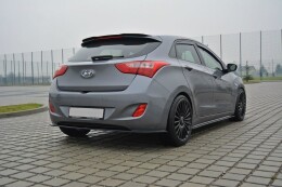 Street+ Mittlerer Diffusor Heck Ansatz passend für Hyundai i30 mk.2 schwarz Hochglanz