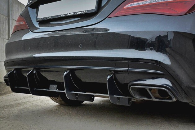 Heck Ansatz Diffusor passend für Heckschürze V.2 passend für Mercedes CLA A45 AMG C117 Facelift