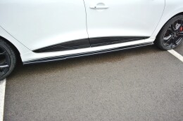 Seitenschweller Ansatz Cup Leisten passend für RENAULT CLIO MK4 RS  schwarz Hochglanz