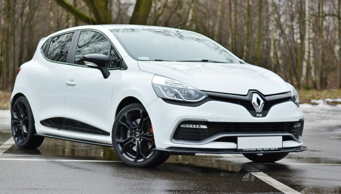 Cup Spoilerlippe Front Ansatz passend für RENAULT CLIO MK4 RS schwarz Hochglanz