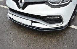 Street+ Spoilerlippe Front Ansatz passend für Renault Clio Mk4 RS schwarz Hochglanz