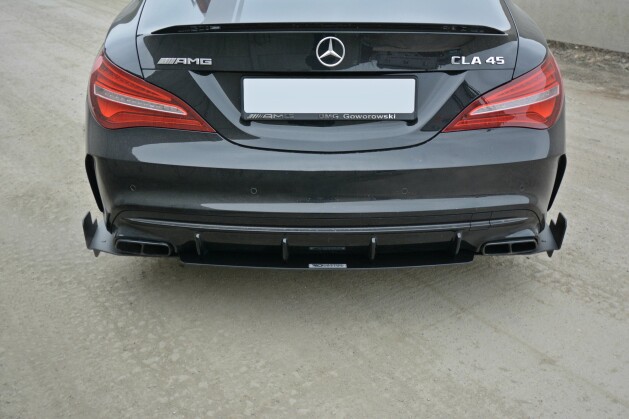 SPORT Heck Ansatz Flaps Diffusor passend für Mercedes CLA A45 AMG C117 Facelift