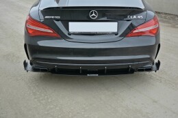 SPORT Heck Ansatz Flaps Diffusor passend für Mercedes CLA A45 AMG C117 Facelift